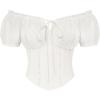 image:imageScarlet Darkness Renaissance Shirt Women Short Sleeve Corset Tops Peasant BlousesOffwhite