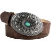 image:imageScarlet Darkness Western Belt for Women Leather Cowgirl Belt with Turquoise Buckle Country Belts for Jeans DressesCoffee