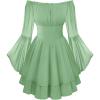 image:imageScarlet Darkness Women Corset Dress Off Shoulder Bell Sleeve Ruffled Fairy Mini DressSage Green