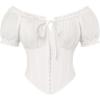 image:imageScarlet Darkness Women Corset Tops Renaissance Off the Shoulder Shirt Summer Dressy Lace Square Neck BlouseWhite