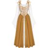 image:imageScarlet Darkness Women Renaissance Costume Floral Lace Up Bell Sleeve Peasant Medieval Fairy DressHarvest Mushroom
