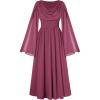 image:imageScarlet Darkness Women Renaissance Dress Split Bell Sleeve Cowl Neck Peasant Medieval DressDusty Rose