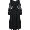 image:imageScarlet Darkness Women Renaissance Off Shoulder Split Sleeve Smocked Waist Tiered Maxi DressBlack