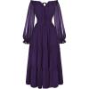 image:imageScarlet Darkness Women Renaissance Off Shoulder Split Sleeve Smocked Waist Tiered Maxi DressDark Purple
