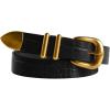 image:imageScarlet Darkness Women Synthetic Leather Belts with Buckle 23mm Wide Belt for Jeans Pant Dress Textured Black Gold Buckle S