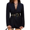 image:imageScarlet Darkness Women Wide Belt Western Embossed Buckle Elastic Waist Belt for Dresses Coats