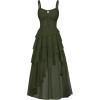 image:imageScarlet Darkness Womens Renaissance Corset Dress 2026 Summer Asymmetrical Sundress Pirate Gothic Chiffon DressesOlive Green