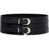 image:imageScarlet Darkness Womens Wide Elastic Belt for Dress Stretchy Corset Belt Double Gold Buckle Waist BeltBlack With Silver Buckle