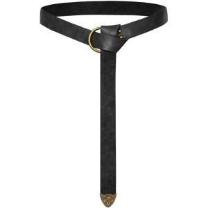 image:imageSCARLET DARKNESS Medieval Leather Belt Renaissance Accessory Pirate Viking Belt for Men WomenBlack