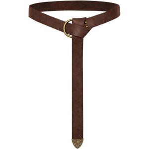 image:imageSCARLET DARKNESS Medieval Leather Belt Renaissance Accessory Pirate Viking Belt for Men WomenDark Brown
