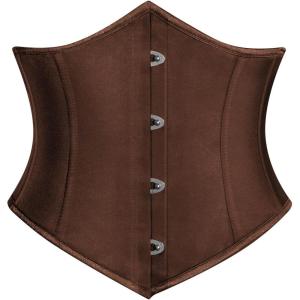 image:imageScarlet Darkness Corset Belt for Women Fishbone Wide Waist Corset Pirate BeltBrown