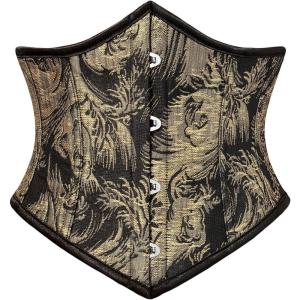 image:imageScarlet Darkness Corset Belt for Women Fishbone Wide Waist Corset Pirate BeltGold Jacquard