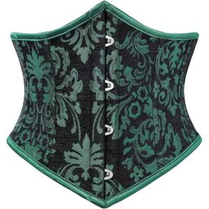 image:imageScarlet Darkness Corset Belt for Women Fishbone Wide Waist Corset Pirate BeltGreen Jacquard