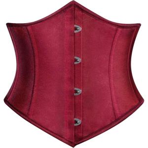 image:imageScarlet Darkness Corset Belt for Women Fishbone Wide Waist Corset Pirate BeltWine Red