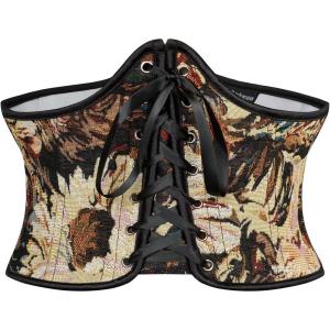image:imageScarlet Darkness Corset Belt for Women Renaissance Lace up Corset Floral Wide Waist BeltsBrown Floral