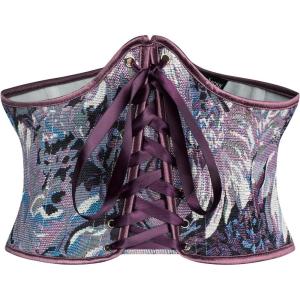 image:imageScarlet Darkness Corset Belt for Women Renaissance Lace up Corset Floral Wide Waist BeltsPurple Floral