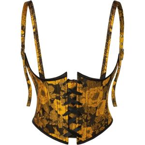image:imageScarlet Darkness Corset Belt for Women Renaissance Underbust Corset Floral Lace Up Boned Waist BeltsGolden Sunburst