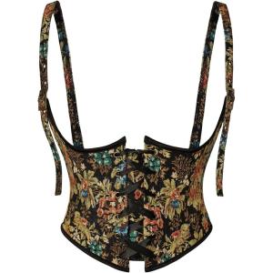 image:imageScarlet Darkness Corset Belt for Women Renaissance Underbust Corset Floral Lace Up Boned Waist BeltsMidnight Bloom