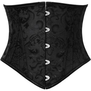 image:imageScarlet Darkness Corset Belt for Women Underbust Satin Waist Training Cincher CorsetBlack Jacquard