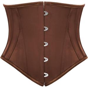 image:imageScarlet Darkness Corset Belt for Women Underbust Satin Waist Training Cincher CorsetBrown