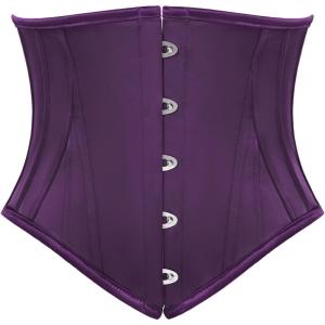 image:imageScarlet Darkness Corset Belt for Women Underbust Satin Waist Training Cincher CorsetDeep Purple