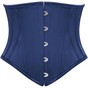 image:imageScarlet Darkness Corset Belt for Women Underbust Satin Waist Training Cincher CorsetNavy Blue