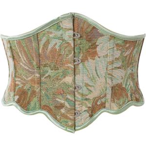image:imageScarlet Darkness Corset Belt for Women Vintage Renaissance Floral Underbust CorsetYellow Green Floral