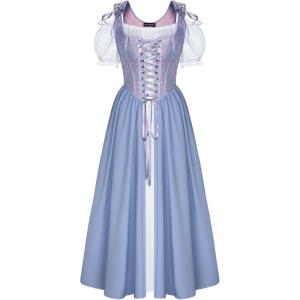 image:imageScarlet Darkness Renaissance Costume Women Medieval Corset Dress Puff Sleeve Fairy DressLavender