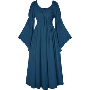 image:imageScarlet Darkness Renaissance Dress for Women Medieval Peasant Dress Long Bell Sleeve DressesBluegreen