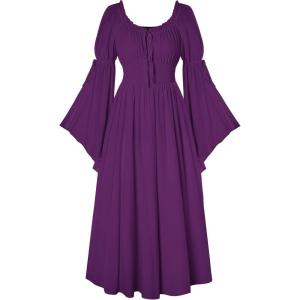 image:imageScarlet Darkness Renaissance Dress for Women Medieval Peasant Dress Long Bell Sleeve DressesDark Purple