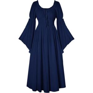 image:imageScarlet Darkness Renaissance Dress for Women Medieval Peasant Dress Long Bell Sleeve DressesNavy Blue