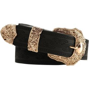 image:imageScarlet Darkness Western Belts for Woman Renaissance Cowgirl Leather Belt with Removable BuckleBlack