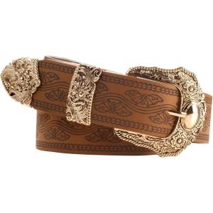image:imageScarlet Darkness Western Belts for Woman Renaissance Cowgirl Leather Belt with Removable BuckleDark Brown
