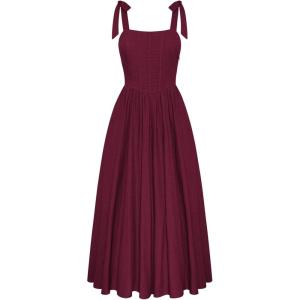 image:imageScarlet Darkness Women Renaissance Corset Dress Square Neck Cottagecore Fishbone SundressWine