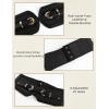 image:imageScarlet Darkness Wide Elastic Belts for Women Stretchy Corset Belt with Double Gold Buckle Waist Belt for DressesBlack