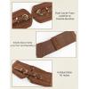 image:imageScarlet Darkness Wide Elastic Belts for Women Stretchy Corset Belt with Double Gold Buckle Waist Belt for DressesBrown