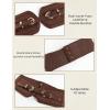 image:imageScarlet Darkness Wide Elastic Belts for Women Stretchy Corset Belt with Double Gold Buckle Waist Belt for DressesDark Brown