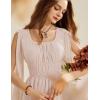 image:imageScarlet Darkness Women Renaissance Costume Split Bell Sleeve Double Layered High Low DressNude Pink
