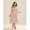 image:imageScarlet Darkness Women Renaissance Costume Split Bell Sleeve Double Layered High Low DressNude Pink