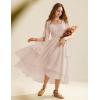 image:imageScarlet Darkness Women Renaissance Costume Split Bell Sleeve Double Layered High Low DressNude Pink