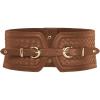 image:imageScarlet Darkness Wide Elastic Belts for Women Stretchy Corset Belt with Double Gold Buckle Waist Belt for DressesBrown