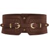 image:imageScarlet Darkness Wide Elastic Belts for Women Stretchy Corset Belt with Double Gold Buckle Waist Belt for DressesDark Brown