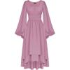 image:imageScarlet Darkness Women Renaissance Costume Split Bell Sleeve Double Layered High Low DressOrchid