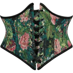image:imageScarlet Darkness Womens Corset Belt Renaissance Underbust Corset Floral Lace Up Boned Waist BeltsBlack Elegant