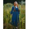 image:imageRenaissance Dress Women Peasant Cottagecore Medieval Costume for Party Dark Blue L