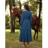 image:imageRenaissance Dress Women Peasant Cottagecore Medieval Costume for Party Dark Blue L