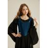 image:imageSCARLET DARKNESS Bustier Tops for Women Lace Up Boned Bodice Renaissance Corset Top Dark Blue Size 8