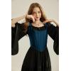 image:imageSCARLET DARKNESS Bustier Tops for Women Lace Up Boned Bodice Renaissance Corset Top Dark Blue Size 8