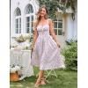 image:imageSCARLET DARKNESS Womens Floral Midi Dress Corset Sundresses 2026 Summer Spring Vacation Milkmaid DressesGreen Purple Floral