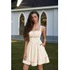 image:imageScarlet Darkness Corset Mini Dress for Women Teens 2026 Summer Ruffle Sundress Graduation Homecoming DressesBeige